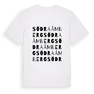 Södra Åmberg ordlek t-shirt – ekologisk bomull t-shirt från PinShirt