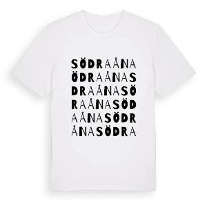 Södra Åna ordlek t-shirt – ekologisk bomull t-shirt från PinShirt