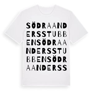 Södra Andersstubben ordlek t-shirt – ekologisk bomull t-shirt från PinShirt