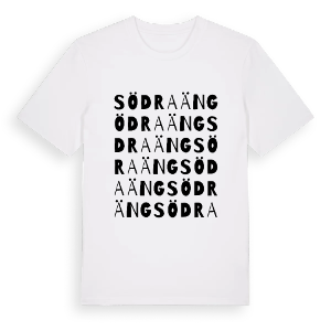 Södra Äng ordlek t-shirt – ekologisk bomull t-shirt från PinShirt