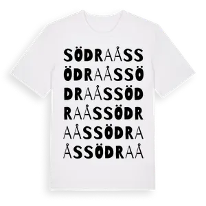 Södra Ås ordlek t-shirt – ekologisk bomull t-shirt från Pinshirt