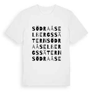 Södra Åselbergssätern ordlek t-shirt – ekologisk bomull t-shirt från PinShirt