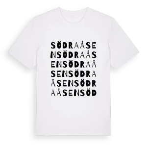 Södra Åsen ordlek t-shirt – ekologisk bomull t-shirt från PinShirt