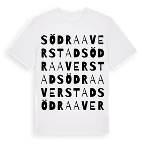 Södra Averstad ordlek t-shirt – ekologisk bomull t-shirt från PinShirt