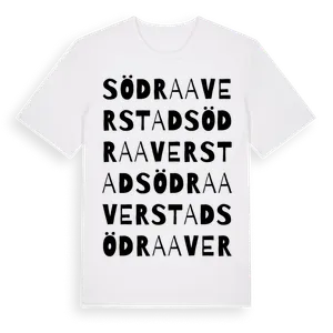 Södra Averstad ordlek t-shirt – ekologisk bomull t-shirt från Pinshirt