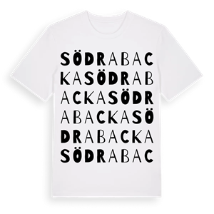 Södra Backa ordlek t-shirt – ekologisk bomull t-shirt från PinShirt