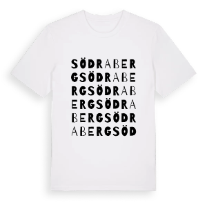 Södra Berg ordlek t-shirt – ekologisk bomull t-shirt från PinShirt