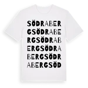 Södra Berg ordlek t-shirt – ekologisk bomull t-shirt från Pinshirt