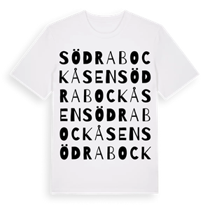 Södra Bockåsen ordlek t-shirt – ekologisk bomull t-shirt från PinShirt
