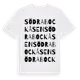 White t-shirt med Södra Bockåsen ordlek t-shirt