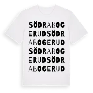 Södra Bogerud ordlek t-shirt – ekologisk bomull t-shirt från Pinshirt