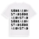 White t-shirt med Södra Bomstad ordlek t-shirt