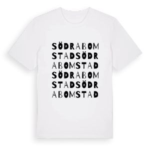 Södra Bomstad ordlek t-shirt – ekologisk bomull t-shirt från PinShirt
