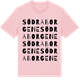 Pink Cotton t-shirt med Södra Borgene ordlek t-shirt