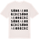 Vintage White t-shirt med Södra Borgene ordlek t-shirt