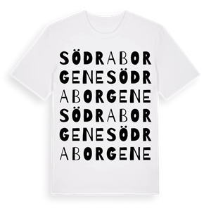 Södra Borgene ordlek t-shirt – ekologisk bomull t-shirt från Pinshirt
