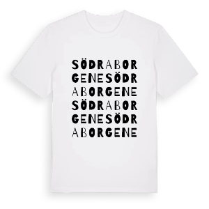 Södra Borgene ordlek t-shirt – ekologisk bomull t-shirt från PinShirt