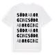 White t-shirt med Södra Borgene ordlek t-shirt