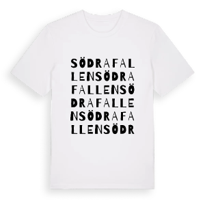 Södra Fallen ordlek t-shirt – ekologisk bomull t-shirt från PinShirt