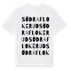 White t-shirt med Södra Flokerud ordlek t-shirt
