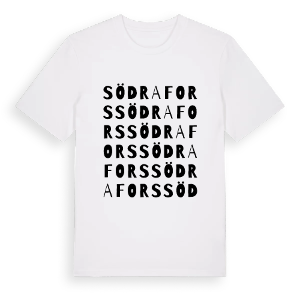 Södra Fors ordlek t-shirt – ekologisk bomull t-shirt från PinShirt