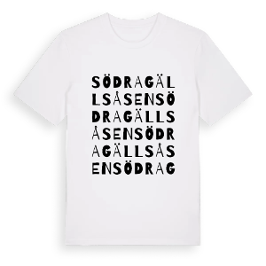 Södra Gällsåsen ordlek t-shirt – ekologisk bomull t-shirt från PinShirt