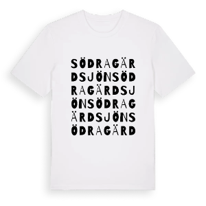 Södra Gärdsjön ordlek t-shirt – ekologisk bomull t-shirt från PinShirt