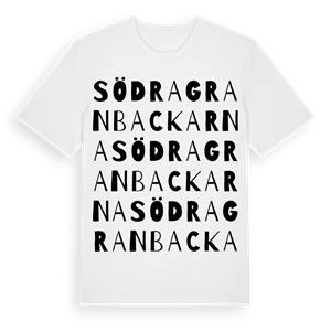 Södra Granbackarna ordlek t-shirt – ekologisk bomull t-shirt från PinShirt