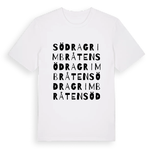 Södra Grimbråten ordlek t-shirt – ekologisk bomull t-shirt från PinShirt