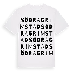 Södra Grimstad ordlek t-shirt – ekologisk bomull t-shirt från Pinshirt