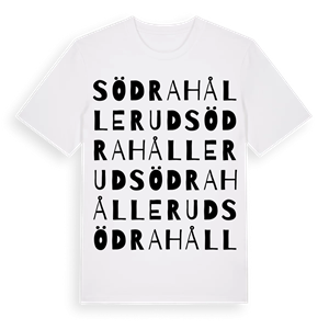 Södra Hållerud ordlek t-shirt – ekologisk bomull t-shirt från Pinshirt