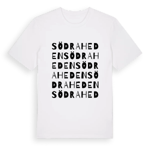 Södra Heden ordlek t-shirt – ekologisk bomull t-shirt från PinShirt