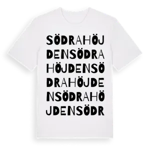 Södra Höjden ordlek t-shirt – ekologisk bomull t-shirt från Pinshirt