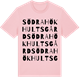 Pink Cotton t-shirt med Södra Hökhults Gård ordlek t-shirt