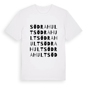 Södra Hult ordlek t-shirt – ekologisk bomull t-shirt från PinShirt