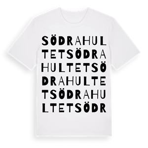 Södra Hultet ordlek t-shirt – ekologisk bomull t-shirt från Pinshirt