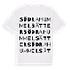 White t-shirt med Södra Hummelsätter ordlek t-shirt
