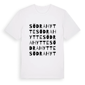 Södra Hytte ordlek t-shirt – ekologisk bomull t-shirt från PinShirt