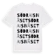 White t-shirt med Södra Isnäset ordlek t-shirt