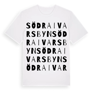 Södra Ivarsbyn ordlek t-shirt – ekologisk bomull t-shirt från Pinshirt
