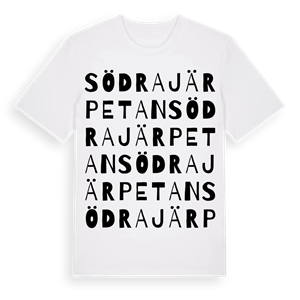Södra Järpetan ordlek t-shirt – ekologisk bomull t-shirt från Pinshirt