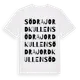White t-shirt med Södra Jordkullen ordlek t-shirt