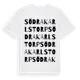 White t-shirt med Södra Karlstorp ordlek t-shirt