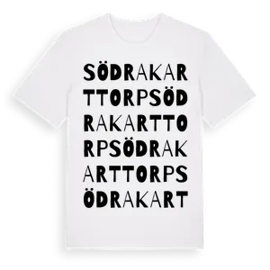 Södra Karttorp ordlek t-shirt – ekologisk bomull t-shirt från Pinshirt