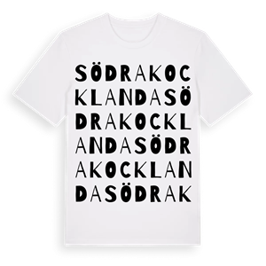 Södra Kocklanda ordlek t-shirt – ekologisk bomull t-shirt från Pinshirt