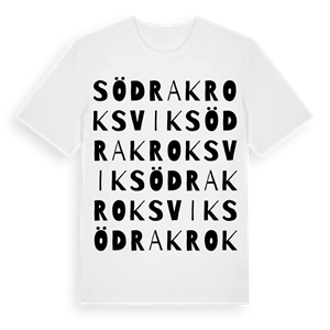 Södra Kroksvik ordlek t-shirt – ekologisk bomull t-shirt från PinShirt