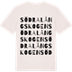 Vintage White t-shirt med Södra Långskogen ordlek t-shirt