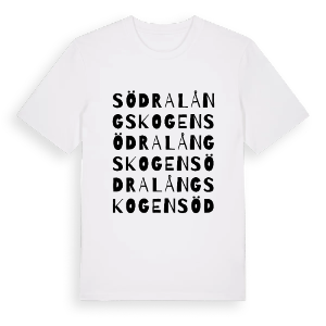 Södra Långskogen ordlek t-shirt – ekologisk bomull t-shirt från PinShirt