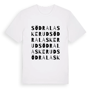Södra Laskerud ordlek t-shirt – ekologisk bomull t-shirt från PinShirt