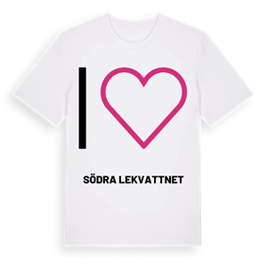 Jag älskar Södra Lekvattnet t-shirt stort tryck – ekologisk bomull t-shirt från PinShirt